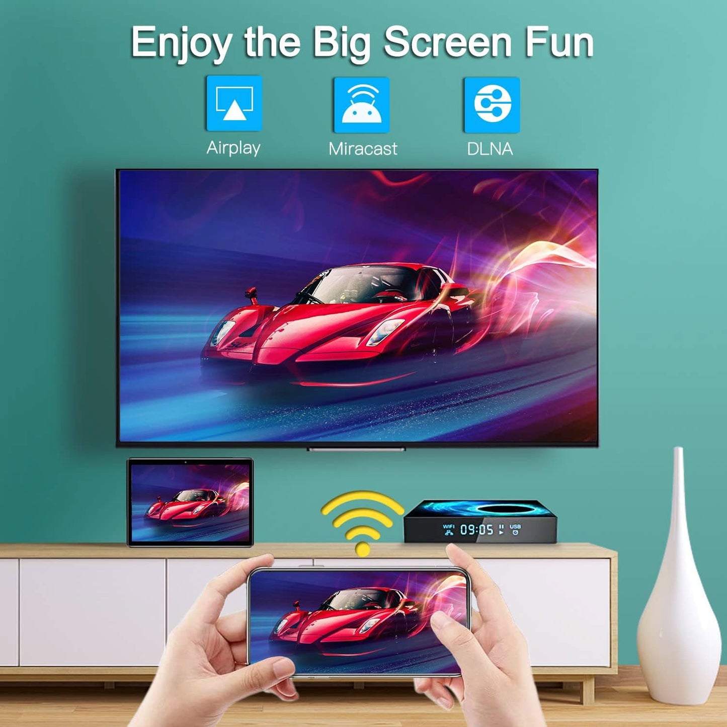 Android TV Box 10.0, Android Box 4GB RAM 32GB ROM, 6K Android Box 4K Allwinner H616 Quad-core Smart TV Box with 2.4G/5G Wi-Fi H.265 6K Ultra HD 3D Bluetooth Smart Box for TV