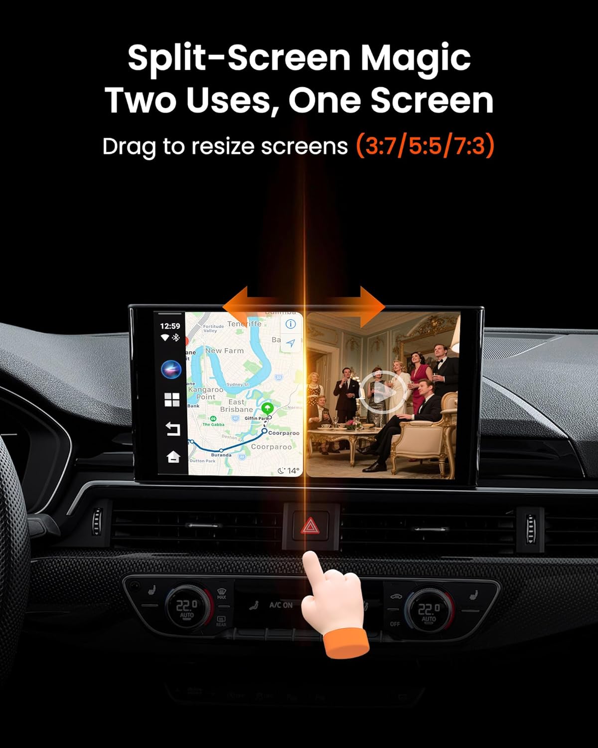 Magic Ai Box 3.0– Wireless CarPlay &Android Auto Adapter, Android 13 Car Video Box Run Any APP with Dual Bluetooth, Dual WiFi + 8 Core CPU, 4K Streaming Video, GPS, Supports 256GB TF Card,etc