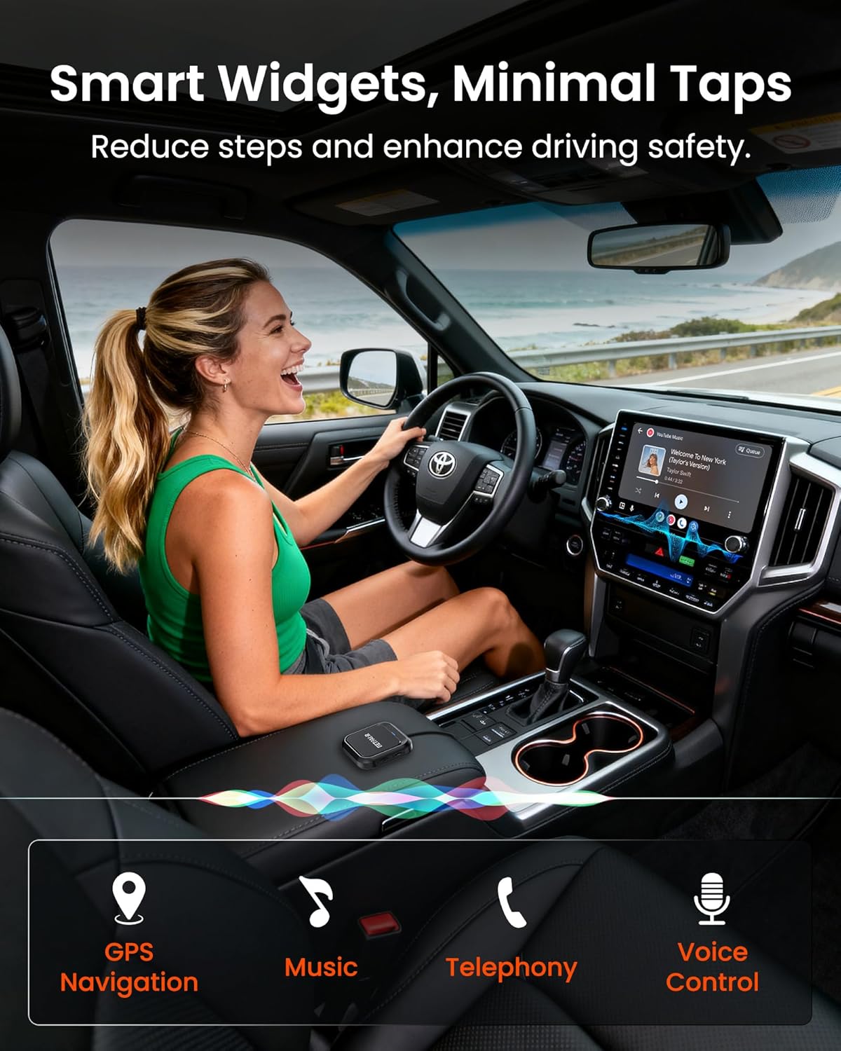 Magic Ai Box 3.0– Wireless CarPlay &Android Auto Adapter, Android 13 Car Video Box Run Any APP with Dual Bluetooth, Dual WiFi + 8 Core CPU, 4K Streaming Video, GPS, Supports 256GB TF Card,etc