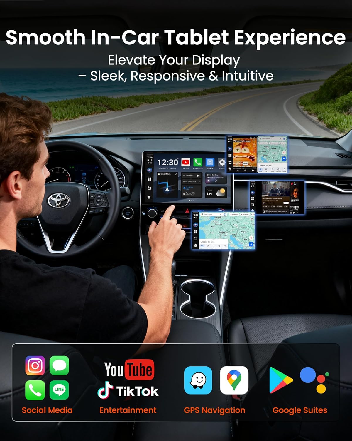 Magic Ai Box 3.0– Wireless CarPlay &Android Auto Adapter, Android 13 Car Video Box Run Any APP with Dual Bluetooth, Dual WiFi + 8 Core CPU, 4K Streaming Video, GPS, Supports 256GB TF Card,etc