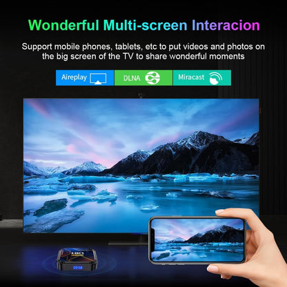 Android 13.0 TV Box, Android Box with 3D 8K 4GB RAM 32GB ROM RK3528 Quad-Core ARM Cortex A53 Mali-450, Builtin 2.4GHz/5.0GHz Dual WiFi Bluetooth 4.0, Support H.265 Ultra HD/HDMI 2.0/USB 2.0 3.0